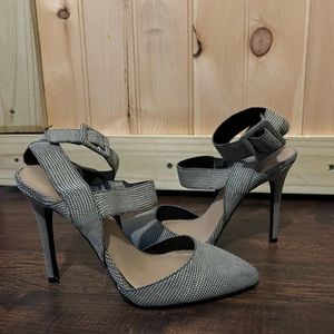 Just fab size 7. Black and white plaid heels .